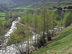 Unter Gruben nimmt der Tauernbach (r.) den Frosnitzbach auf