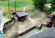 Hochwasser am Dorferbach in Prägraten