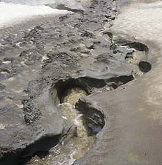 Schmelzwassermäander am Gletscher