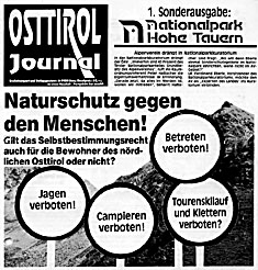 Im Jahr 1990: Bedrohungen durch den Nationalpark Hohe Tauern