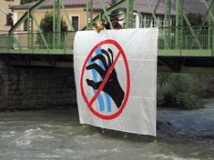 Protest gegen Schädigung der Isel durch TIWAG-Kraftwerke